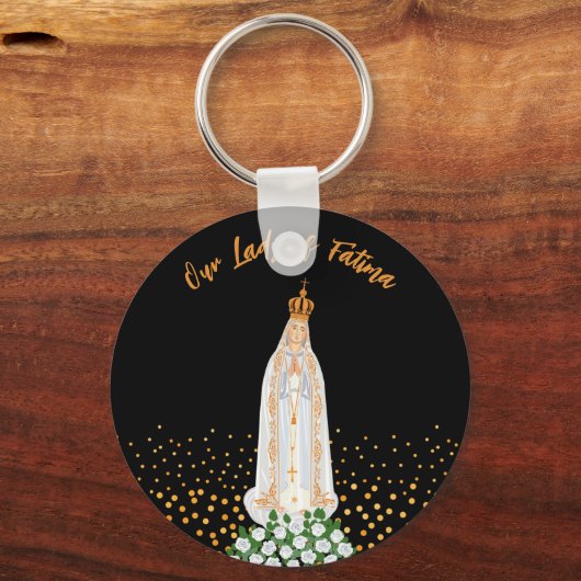Onze Fatima Processie van kaarsen Sleutelhanger (Voorkant)