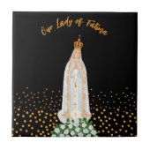 Onze Fatima Processie van kaarsen Tegeltje (Voorkant)