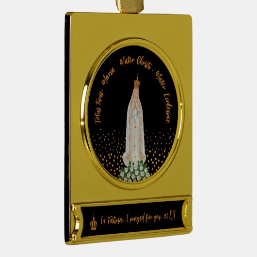 Onze Fatima Processie van kaarsen Verguld Banner Ornament (Rechts)