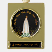 Onze Fatima Processie van kaarsen Verguld Banner Ornament (Voorkant)