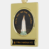 Onze Fatima Processie van kaarsen Verguld Banner Ornament (Links)