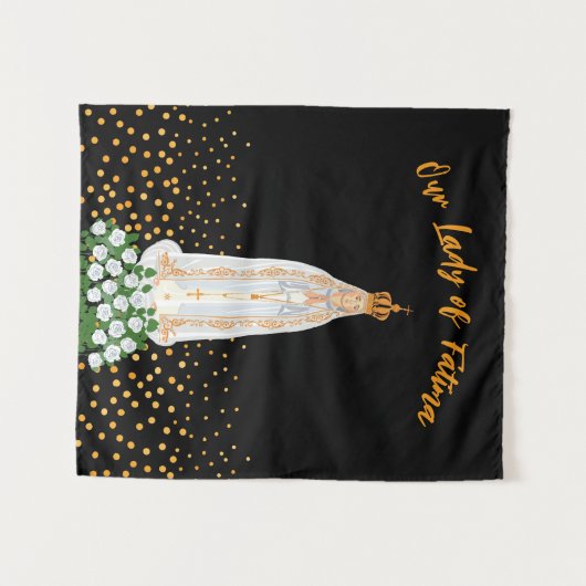 Onze Fatima Processie van kaarsen Wandkleed (Voorkant (horizontaal))