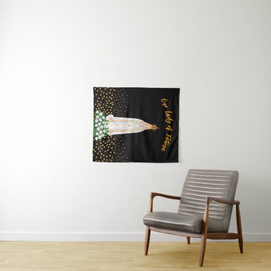 Onze Fatima Processie van kaarsen Wandkleed (In Situ (horizontaal))