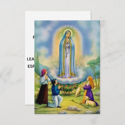 Onze Fatima Rosary Decade Prayer Card (Voorkant / Achterkant)