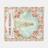 Onze Fatima Virgin Mary met roze rozen Fleece Deken (Voorkant (Horizontaal))