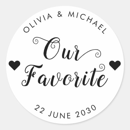 Onze favoriete bruid bruidegom Label Wedding Favor (Voorkant)