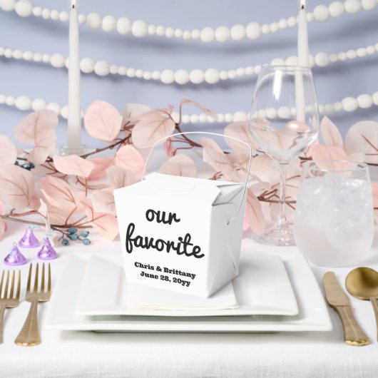 Onze favoriete bruiloft receptie gast dessert trak bedankdoosjes (Huwelijk)