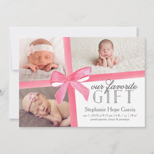 Onze favoriete cadeau geboorte aankondiging eerste (Voorkant)