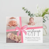 Onze favoriete cadeau geboorte aankondiging eerste (Staand voorkant)