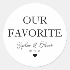 ONZE FAVORIETE Dessert Snoep Bar hart bruiloft gun Ronde Sticker