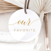 Onze favoriete Faux Gold Сalligrafisch cadeau Ronde Sticker