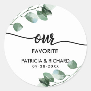 Onze Favoriete Groene Huwelijk Ronde Sticker