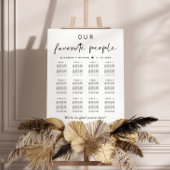 Onze favoriete mensen 12 tafel bruiloft zitgrafiek poster