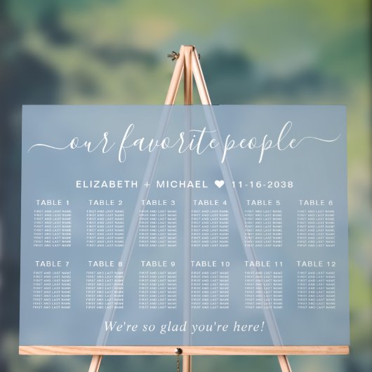 Onze favoriete mensen 12 Tafel Trouwstoelen Acryl Bord (Neutraal)