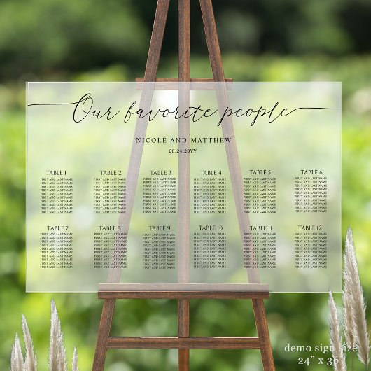 Onze favoriete mensen 12 tafel zitplattegrond Fros Acryl Bord