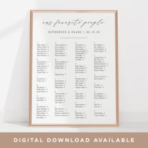 Onze favoriete mensen | Alfabetische zitplaats