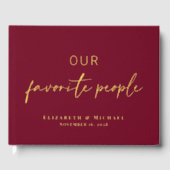 Onze favoriete mensen Bourgogne bruiloft Gastenboek (Voorkant)