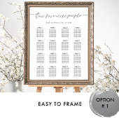 Onze favoriete mensen bruiloft zitplaatsen kaart t poster