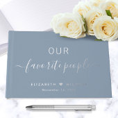 Onze favoriete mensen Dusty Blue Photo Wedding Gastenboek