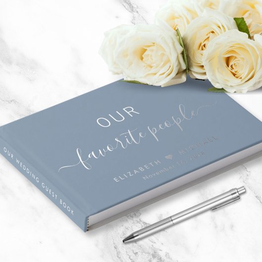 Onze favoriete mensen Dusty Blue Photo Wedding Gastenboek