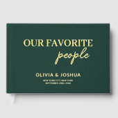 Onze favoriete mensen Emerald Green Gold bruiloft Gastenboek (Voorkant)