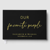 Onze favoriete mensen Foto Black Wedding Gastenboek (Voorkant)