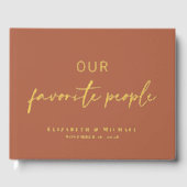 Onze favoriete mensen Foto Terracotta bruiloft Gastenboek (Voorkant)