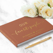 Onze favoriete mensen Foto Terracotta bruiloft Gastenboek