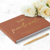 Onze favoriete mensen Foto Terracotta bruiloft Gastenboek