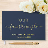 Onze favoriete mensen Navy Blue Wedding Gastenboek