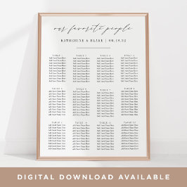 Onze favoriete mensen | Schema voor weddenschappen Poster