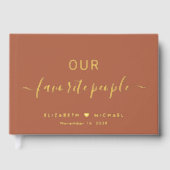 Onze favoriete mensen Terracotta bruiloft Gastenboek (Voorkant)