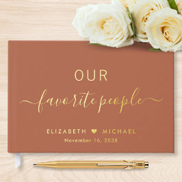 Onze favoriete mensen Terracotta bruiloft Gastenboek