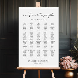 Onze favoriete mensen tot 20 tafels zitplan poster
