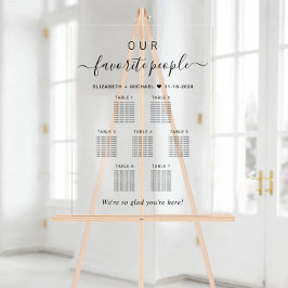 Onze favoriete mensen Trouwen 7 Tafel Zitplaatsen Acryl Bord