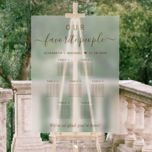 Onze favoriete mensen Trouwen 7 Tafel Zitplaatsen Acryl Bord