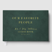 Onze favoriete mensen Trouwen Forest Green & Gold Gastenboek (Voorkant)