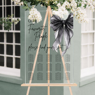 Onze favoriete mensen trouwstoelindeling bow acryl bord