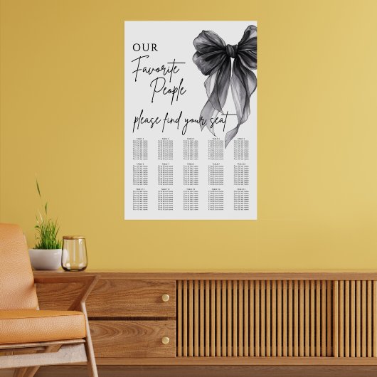 Onze favoriete mensen trouwstoelindeling bow poster (Woonkamer 2)