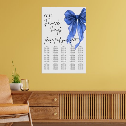 Onze favoriete mensen trouwstoelindeling bow poster (Woonkamer 2)
