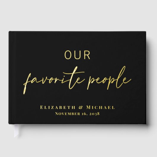 Onze favoriete mensen Zwarte bruiloft Gastenboek (Voorkant)
