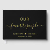 Onze favoriete mensen Zwarte bruiloft Gastenboek (Voorkant)