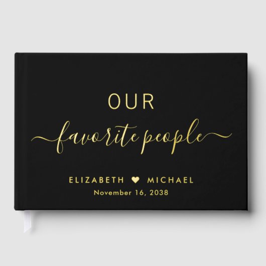 Onze favoriete mensen Zwarte bruiloft Gastenboek (Voorkant)
