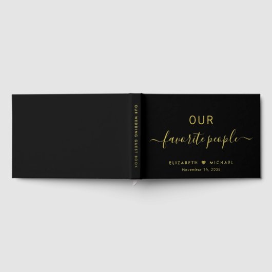 Onze favoriete mensen Zwarte bruiloft Gastenboek (Volledig)