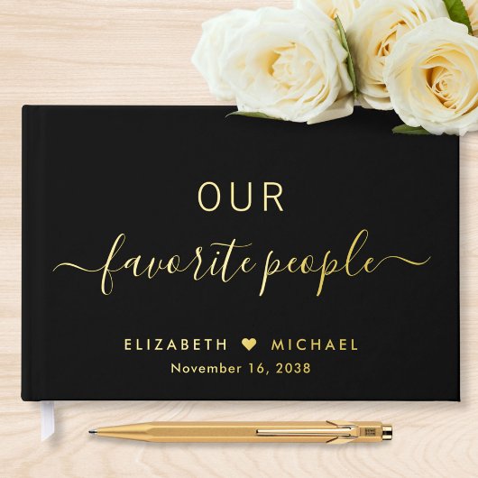 Onze favoriete mensen Zwarte bruiloft Gastenboek