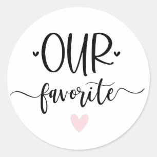 Onze favoriete moderne kalligrafie gunst ronde sticker