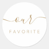 Onze favoriete moderne kalligrafie ronde sticker (Voorkant)