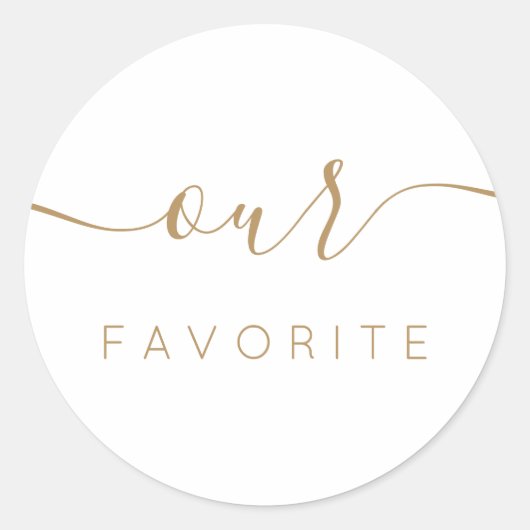 Onze favoriete moderne kalligrafie ronde sticker (Voorkant)