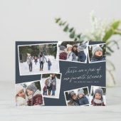 Onze favoriete scènes Kerst foto collage marinebla Feestdagenkaart (Staand voorkant)