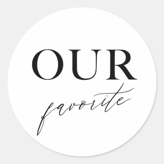 Onze favoriete Treat Bag Sticker persoonlijke brui (Voorkant)